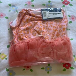 Peach Leopard Print Tutu Dress - Pink & Coral